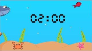 2 minute countdown timer - for kids - under the sea - with music