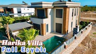 Bölgedeki En Şık Evlerden Bir Tanesi  Full Eşyalı - Giriş Katında Odalı 4+1 Müstakil Villa  #villa