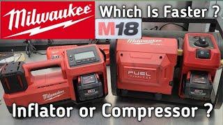 Milwaukee M18 Inflator 2848-20 VS M18 Fuel Quiet Air Compressor 2840-20. Which Is Faster?