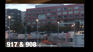 Caltrain Night Trains at 16th Street & Caltrain Double Header at San Francisco 4th & King 908 & 917.