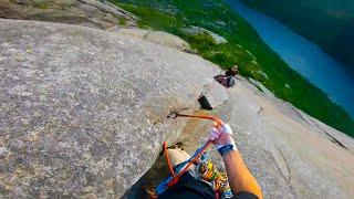 Climbing Lofoten Classic || Midnight Sun 250m up the wall