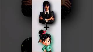 Vanellope von + Wednesday Mixing characters#transformation #ai #shortsart