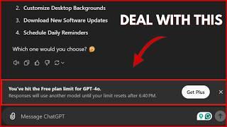 CHATGPT - You have hit the free plan limit for GPT 4o (DO THIS)