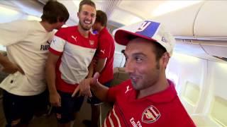 Arsenal: The lads arrive in New York