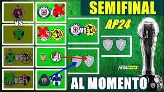  SEMIFINALES al MOMENTO Liga MX APERTURA 2024  EQUIPOS CLASIFICADOS a SEMIFINAL DEFINIDA HOY