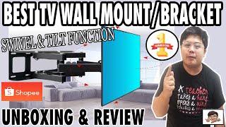 BEST TV WALL MOUNT/BRACKET SWIVEL/TILT FUNCTION -SHOPEE/LAZADA UNBOXING/REVIEW/INSTALLATION -32"-70"