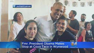 Former President Barack Obama Stops At Wynwood Restaurant