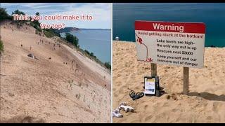 Sleeping Bear Dunes climb. $3,000+ fine if you don’t make it back to the top..