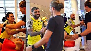 FILIPE LUÍS ENCONTRANDO OS JOGADORES DO FLAMENGO! PRIMEIRO DIA COMO TREINADOR