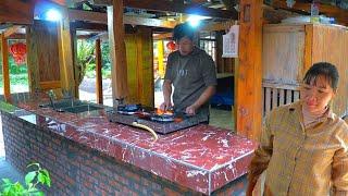 After 3 days,DAU & PHIN completed the entire kitchen cabinets and clean, tiled counter to give to TU