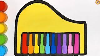 How to draw a piano easy || piano drawing for kids || piano drawing easy step b