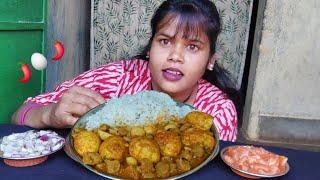 Egg With Rice Eating/Sabji Rice Eating Show/Salad Rice Eating Challeng/Asmr Mukbang Eating Food Show