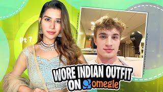 Wearing Indian Outfit on OMEGLE Pt 7 | Indian girl on Omegle