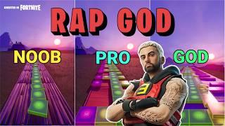 Eminem - Rap God - Noob vs Pro vs God (Fortnite Music Blocks)