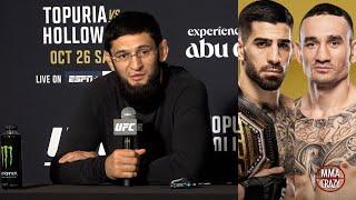 Khamzat Chimaev Predicts Ilia Topuria vs. Max Holloway for UFC 308