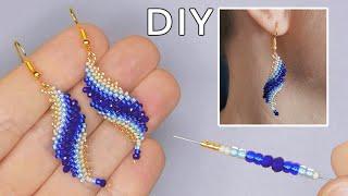 Crystal Wave Earrings Tutorial: How to Make Beaded Earrings #diy #beads #jewelrymaking