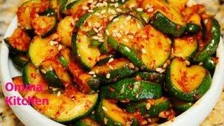 Spicy Korean Sauteed Zucchini (Squash) Side Dish (호박볶음) Vegan Recipe by Omma's Kitchen