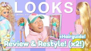 Barbie LOOKS (2023) Model 16  Review & 2 Restyles!  (+Hair Tutorial and 2 Lookbooks)