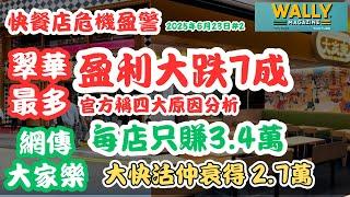 翠華盈利大瀉七成！網傳大家樂每店只賺3.4萬、大快活得2.7萬，真的嗎？｜快餐業陷四重危機 轉型SI路一條？