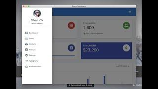 Blazor Material-UI Dashboard in WebWindow
