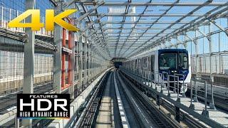  [4K HDR] Yurikamome Line - Monorail Train Ride From Shinbashi To Odaiba | Tokyo, Japan 