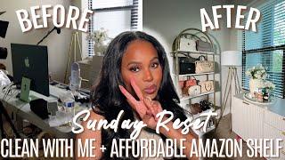 Sunday Reset | *BEST affordable* amazon shelves + *satisfying* office clean with me | alwaysameera