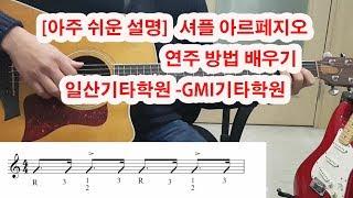 [일산기타학원]  셔플 아르페지오 치는 법 (아주 쉬운 설명)-GMI기타학원