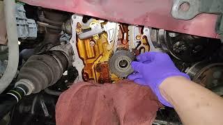 Completing the head gasket repair on the CRV