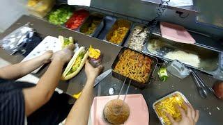 fast food POV: Cooking super FRENCH FRIES and fast foods in restaurant