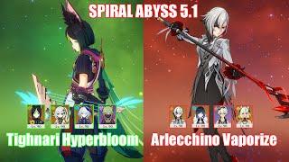 C5 Tighnari Hyperbloom & C0 Arlecchino Vaporize | Spiral Abyss 5.1 | Genshin Impact