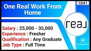 One Real Work From Home | Remote Jobs | Full Time Job | Customer Support Executive Jobs