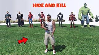 GTA 5 : FRANKLIN PLAYING HIDE AND KILL WITH AVENGERS