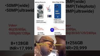 Motorola Edge 50 Neo 5G Vs Nothing Phone 2a 5G Specs Compare #trending #fun