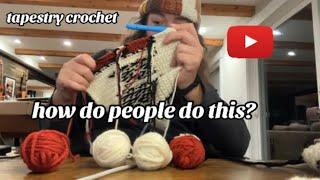 attempting to crochet a YouTube play button // 1,000 subscriber special - tapestry crochet 