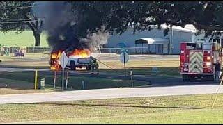 WATCH: Belforest Volunteer Fire Department responds to truck fire