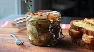 Eggplant Escabeche Recipe - Spicy Preserved Eggplant Relish - Cold Eggplant Salad