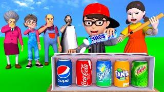 Scary Teacher 3D vs Squid Game Best Coke Experiments Mentos vs Soft Drink 5 Times Challenge