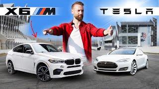 ბრუტალური BMW X6M -  სრულად ელექტრო TESLA-ს წინააღმდეგ