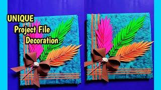 How to decorate project file cover page and border | File decoration ideas| College DIY project file