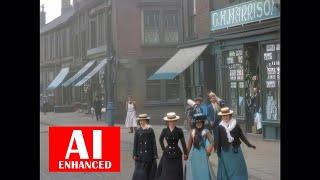 Bradford, Electric Tram Ride From Forster Square, 1902. AI Enhanced. BW.