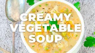 Creamy Vegan Vegetable Soup Recipe - Flavours Treat