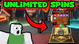 UNLIMITED PREMIUM GEAR CRATES WITH AUTOCLICKER GYM LEAGUE ROBLOX