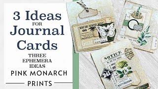 3 Ways to Use Your Journaling Cards! Junk Journaling Tutorial & Ephemera Craft Along w/ Pink Monarch