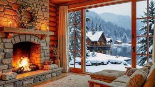 Beautiful Relaxing Christmas Music and Fireplace Sounds  Christmas Ambience