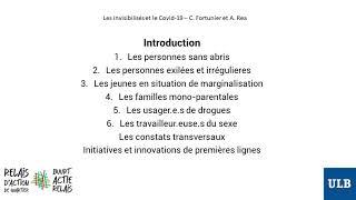 Les invisibilisés et le Covid 19 - Introduction