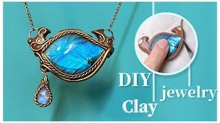 HANDMADE Tutorial： Eye of Horus Pendant,DIY Polymer Clay Jewelry.Clay art.