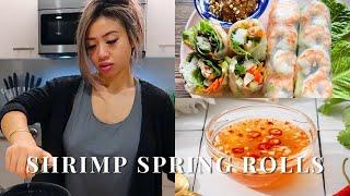 How to Make Shrimp Spring Rolls with Sweet Fish Sauce | Easy Recipe