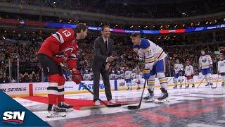 Devils Legend Patrik Elias Drops Ceremonial Puck For Global Series