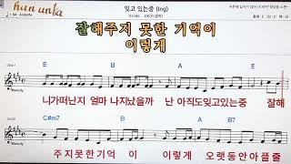 잊고 있는 중/Dk디셈버)노래 반주, 코드 악보,가라오케Karaoke*Sheet Music*Chord*MR