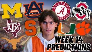 WEEK 14 COLLEGE FOOTBALL PREDICTIONS!